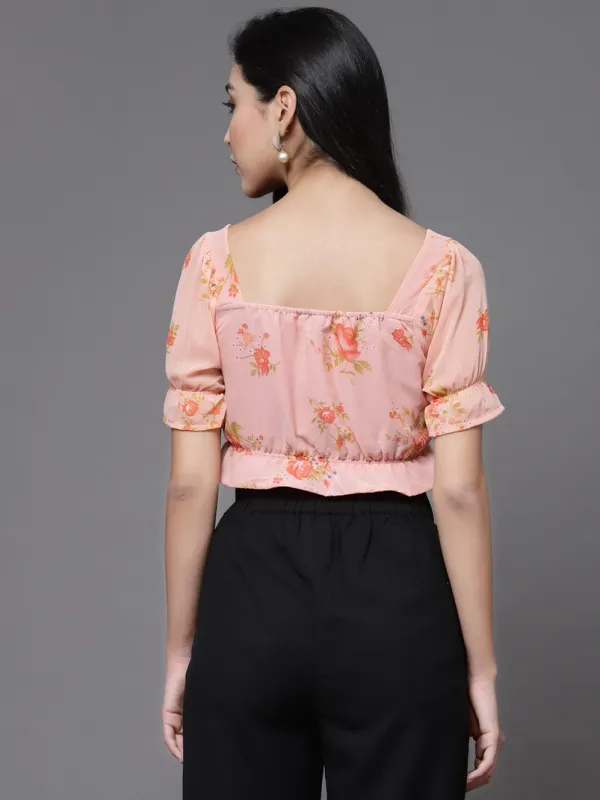 Orange_Womens_Polyester_Square_Neck_Top