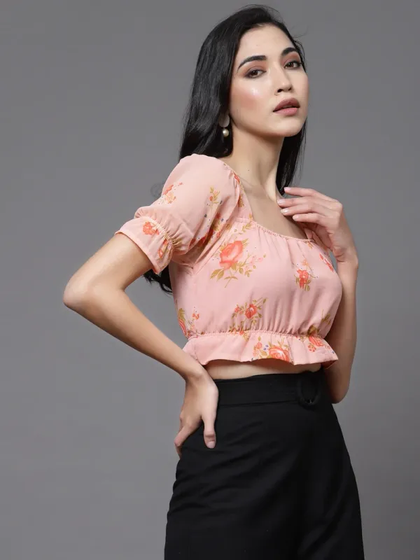 Orange_Womens_Polyester_Square_Neck_Top
