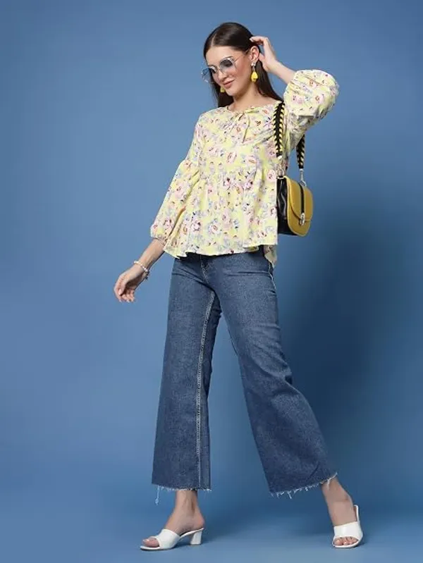 Butter_Yellow_Crepe_Top_For_Women