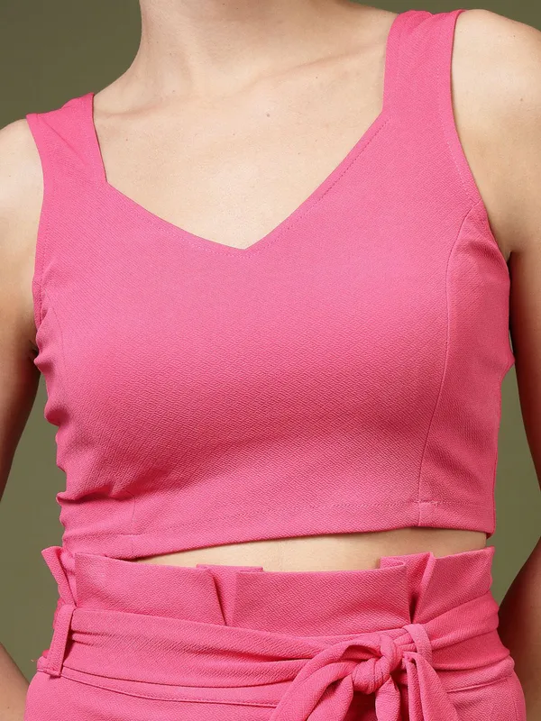 Pink_Womens_Cotton_Knit_Crop_Top