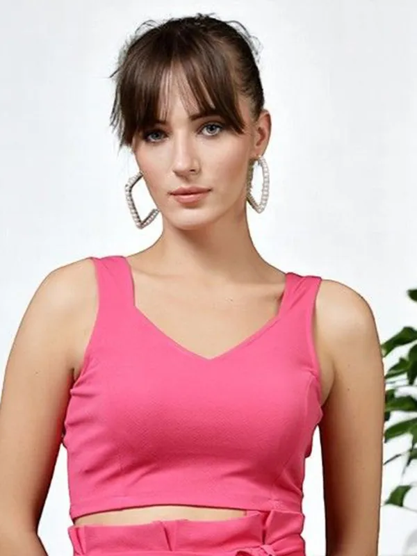 Pink_Womens_Cotton_Knit_Crop_Top