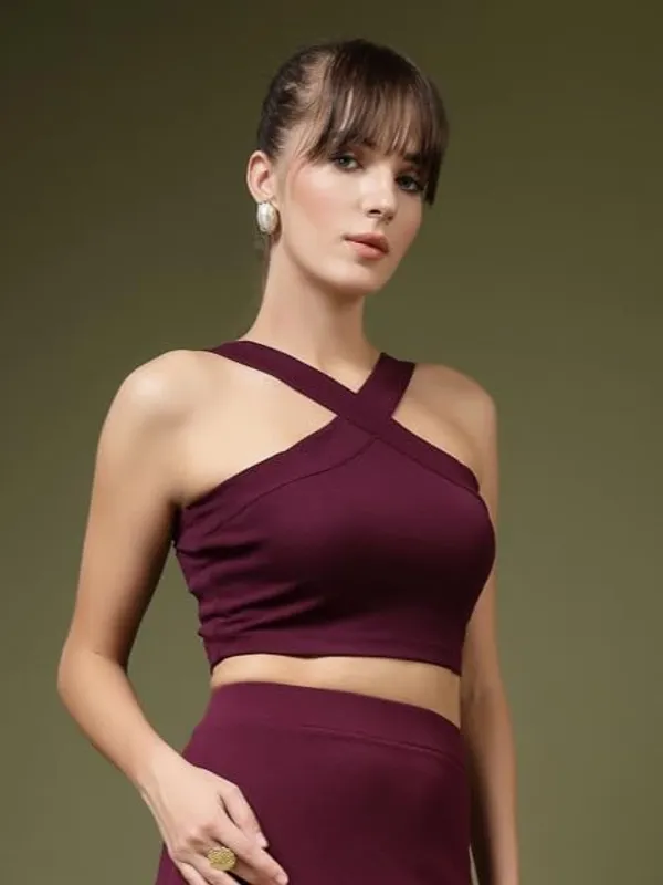 Purple_Womens_Halter_Neck_Crop_Top_And_A_Line_Skirt_Coord_Set