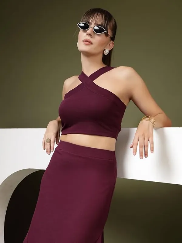 Purple_Womens_Halter_Neck_Crop_Top_And_A_Line_Skirt_Coord_Set