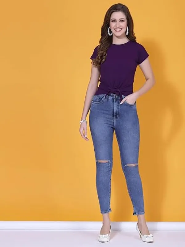 Purple_Polyester_Top_For_Women