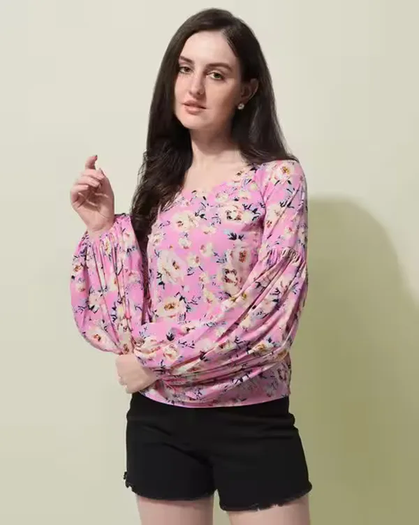Pink_Womens_Crepe_Blouson_Top
