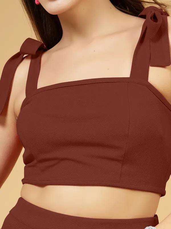 Brown_Womens_Tie_Shoulder_Crop_Cami_Top