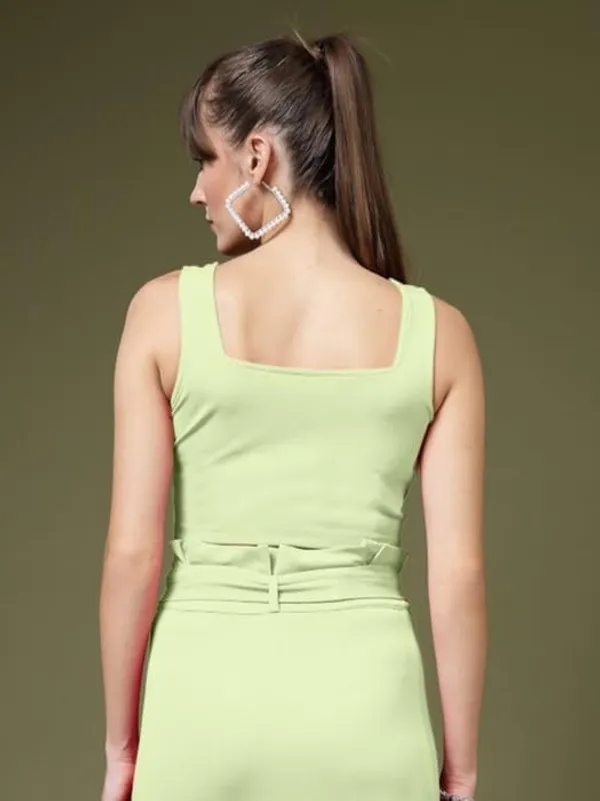 Green_Womens_Cotton_Knit_Crop_Top