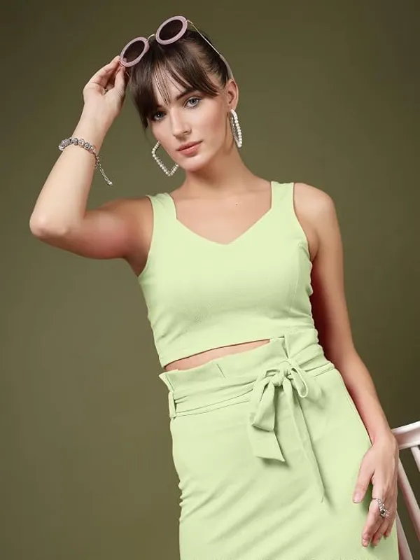 Green_Womens_Cotton_Knit_Crop_Top