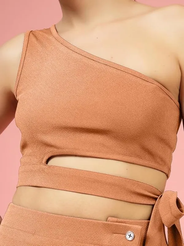Brown_Womens_One_Shoulder_Crop_Top_With_Belt