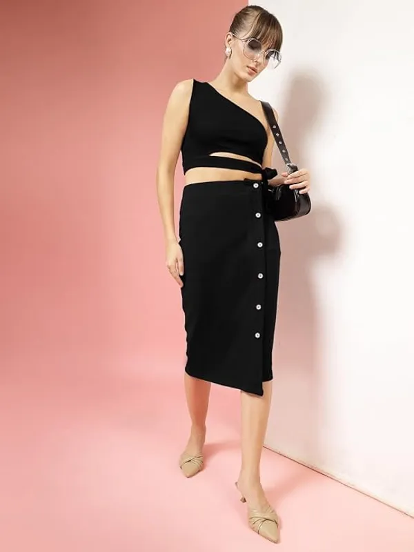 Black_Womens_One_Shoulder_Crop_Top_With_Belt