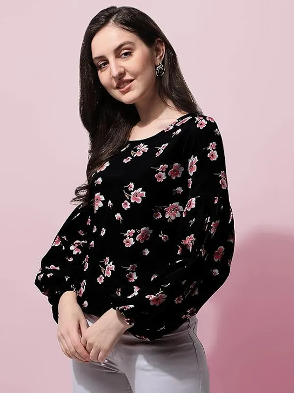 Black_Womens_Crepe_Blouson_Top