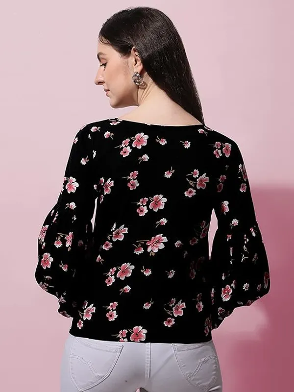 Black_Womens_Crepe_Blouson_Top