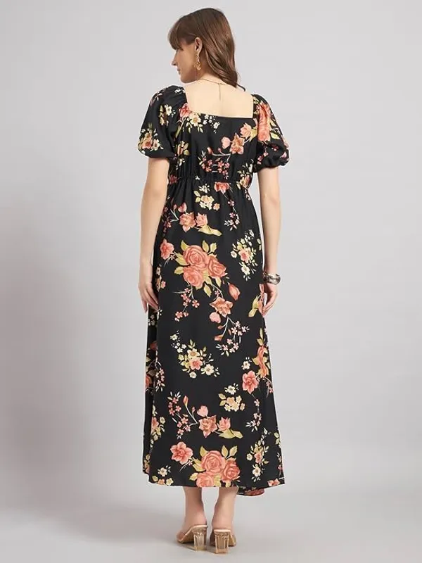 Black_Womens_Floral_Print_Dress