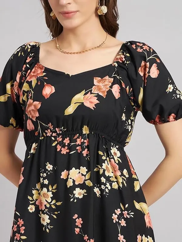 Black_Womens_Floral_Print_Dress