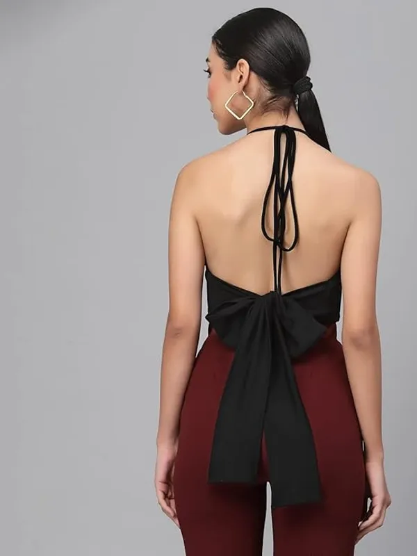 Black_Womens_Halter_Neck_Crop_Top