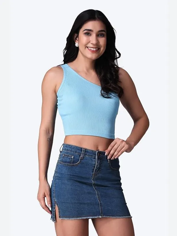 Blue_Women_Rib_Crop_Top