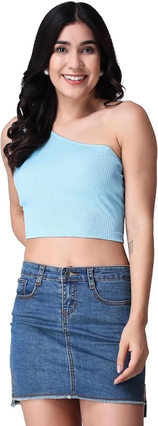 Blue_Women_Rib_Crop_Top