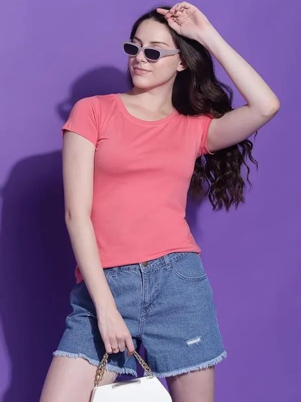 Pink_Polyester_Top_For_Women