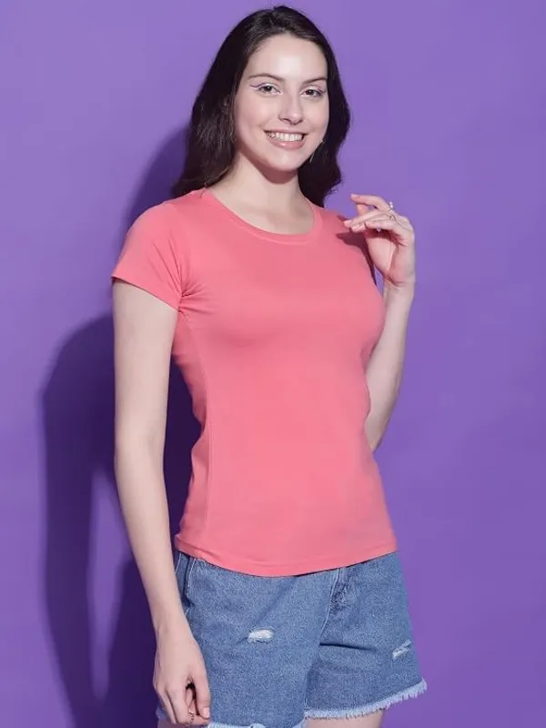 Pink_Polyester_Top_For_Women