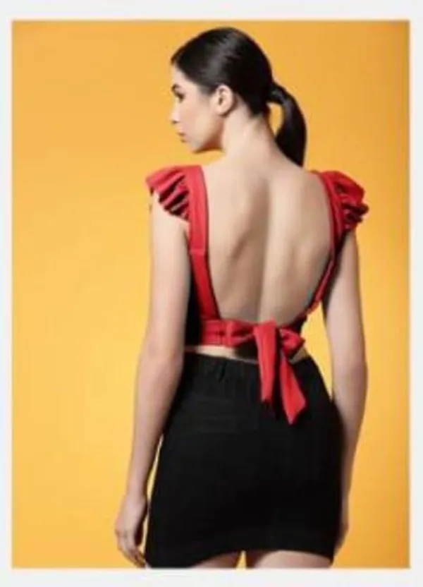 Red_Womens_Polyester_Crop_Top_V_Neck
