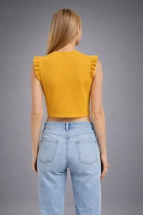 Mustard_Yellow_Womens_Polyester_Crop_Top