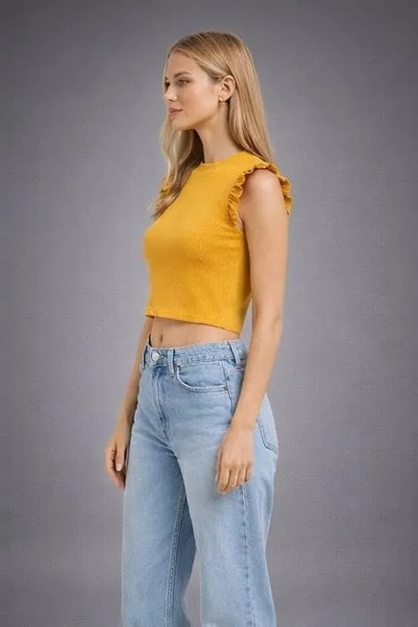 Mustard_Yellow_Womens_Polyester_Crop_Top