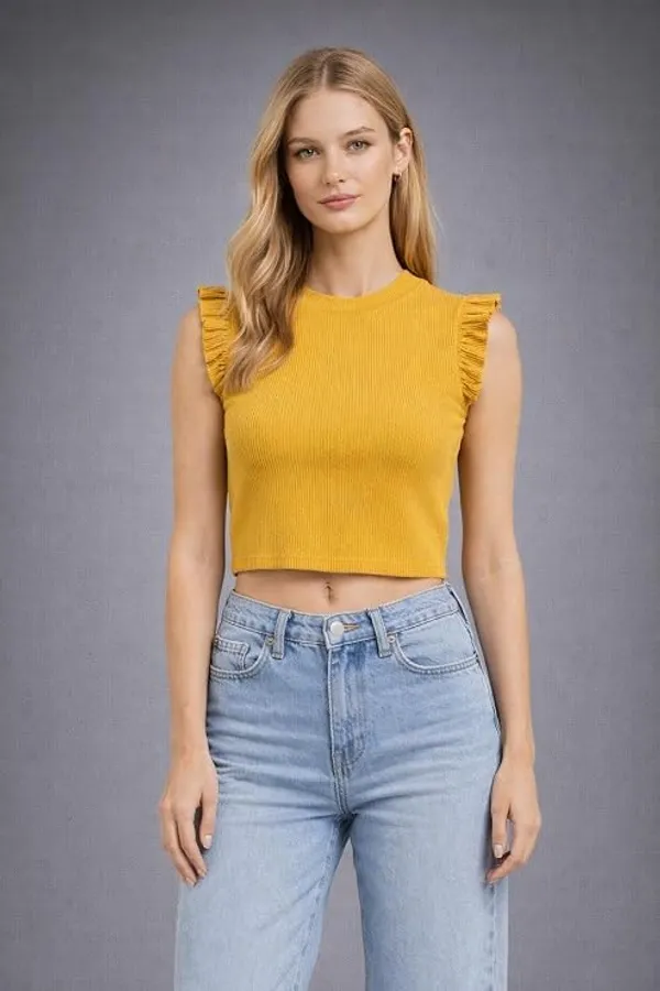 Mustard_Yellow_Womens_Polyester_Crop_Top