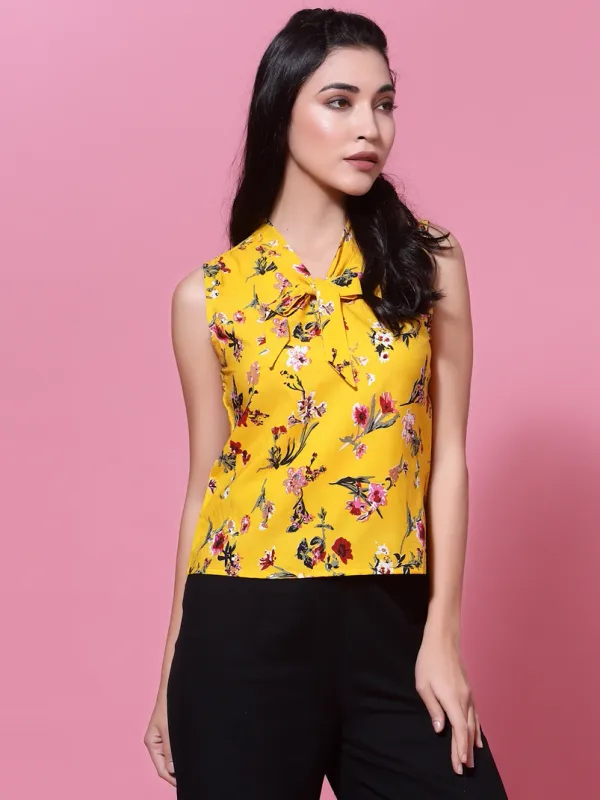 Chrome_Yellow_Womens_Cold_Shoulder_Top