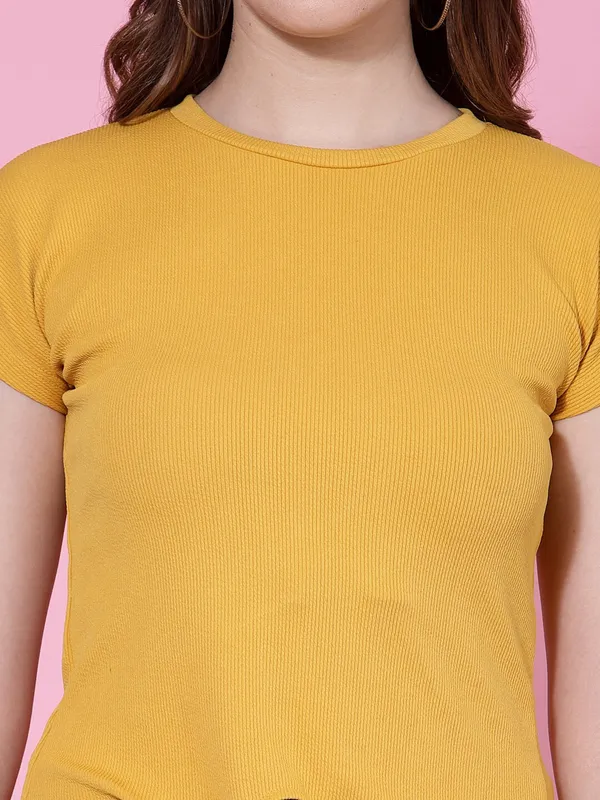Mustard_Yellow_Polyester_Top_For_Women