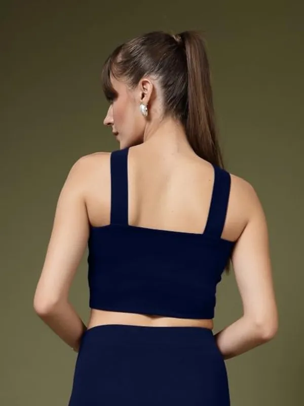 Navy_Blue_Womens_Halter_Neck_Crop_Top_And_A_Line_Skirt_Coord_Set