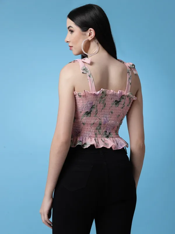 Blush_Pink_Floral_Printed_Smocked_Crop_Fitted_Top
