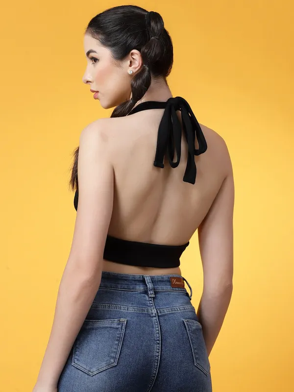 Black_Womens_Halter_Neck_Crop_Top