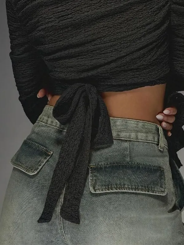 Black_Women_Textured_Wrap_Crop_Top