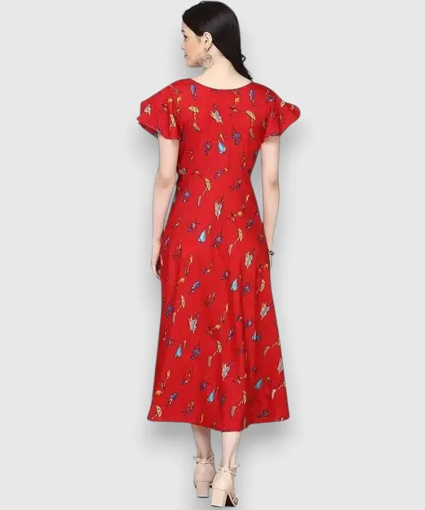 Red_Women_Crepe_Printed_Dress