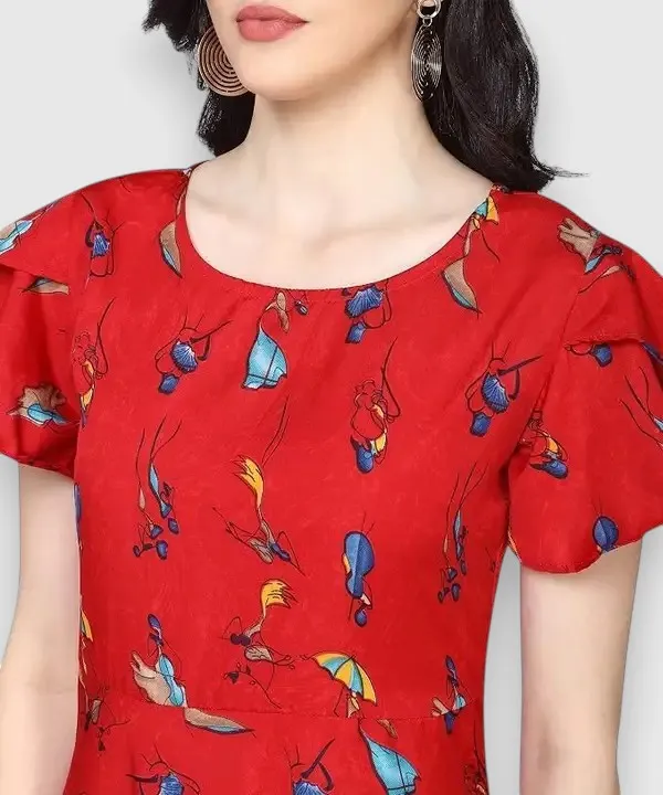 Red_Women_Crepe_Printed_Dress
