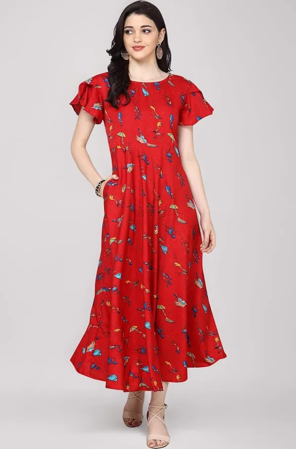 Red_Women_Crepe_Printed_Dress
