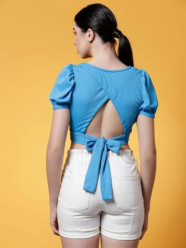 Blush_Blue_Womens_Smocked_Bardot_Crop_Top