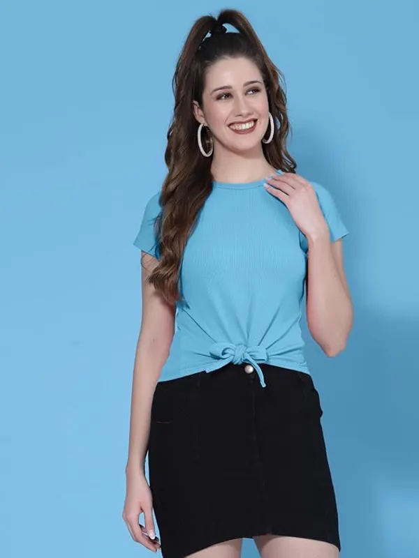 Blue_Polyester_Top_For_Women