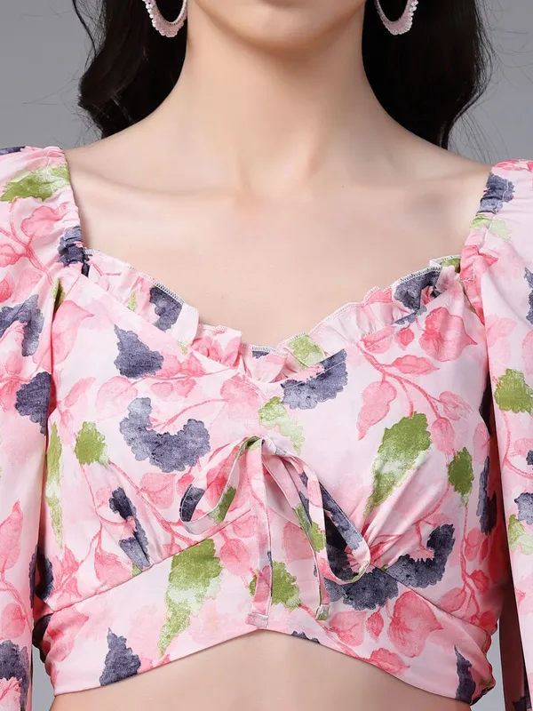 Pink_Women_Chiffon_Crop_Top