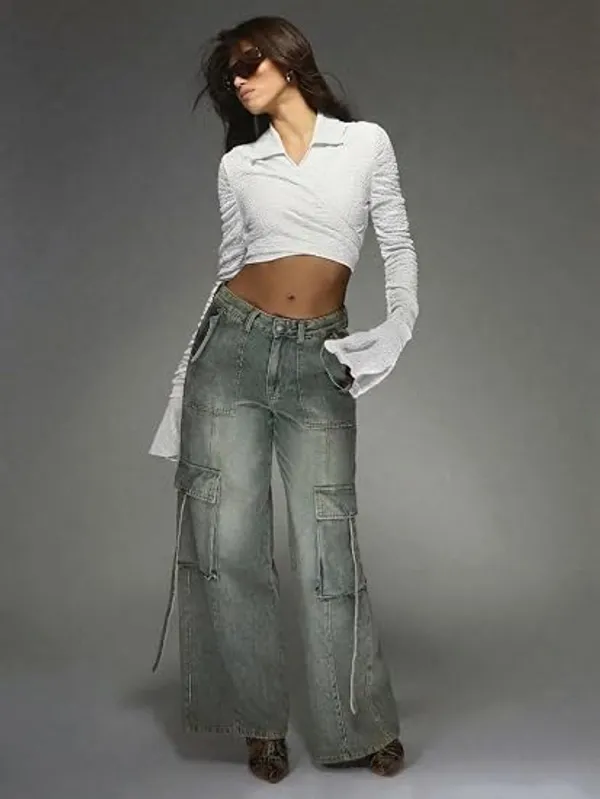 White_Women_Textured_Wrap_Crop_Top