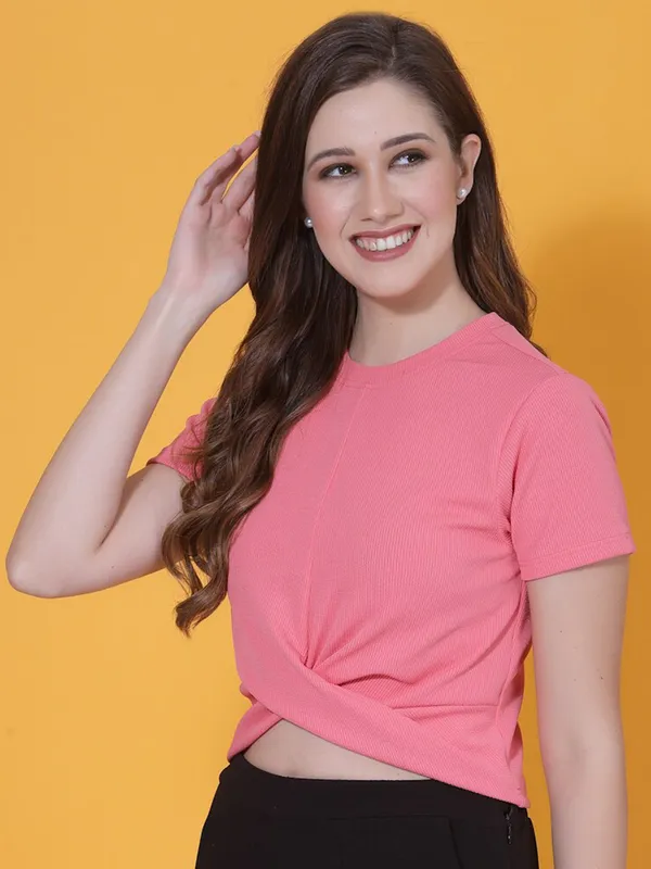 Pink_Womens_Polyester_Crop_Top