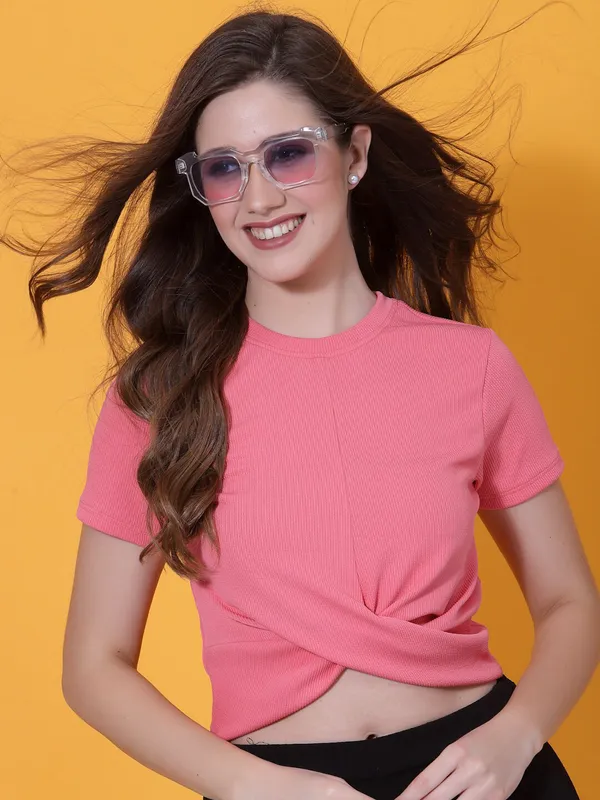 Pink_Womens_Polyester_Crop_Top