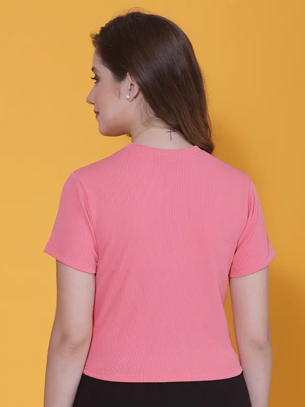 Pink_Womens_Polyester_Crop_Top