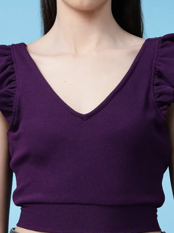 Aubergine_Purple_Womens_Smocked_Bardot_Crop_Top