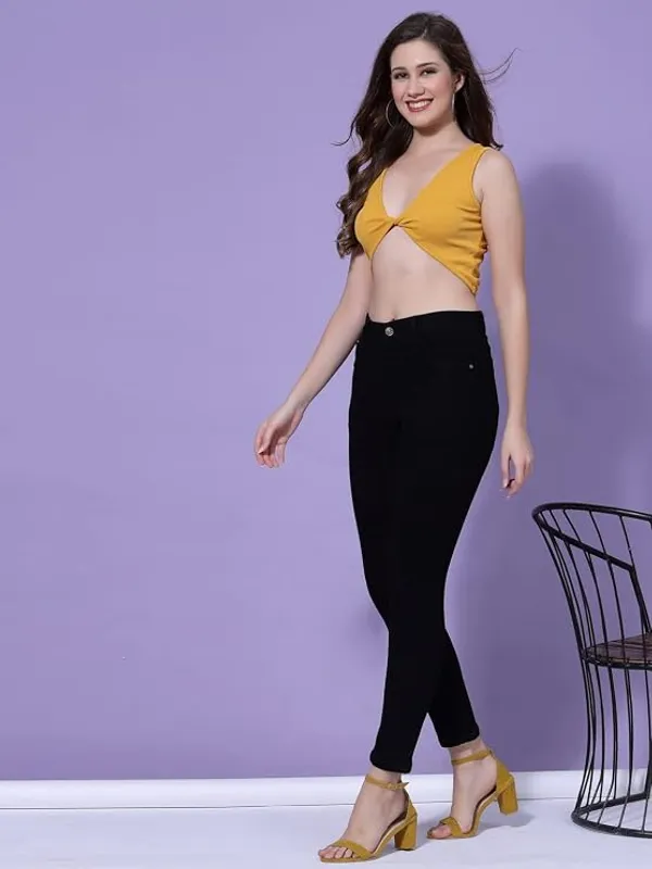 Yellow_Womens_O_Ring_Ruched_Cami_Crop_Top