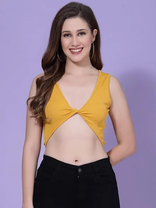 Yellow_Womens_O_Ring_Ruched_Cami_Crop_Top