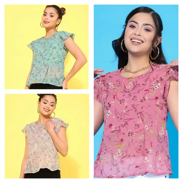 Pink,_Grey_And_Green_Womens_Relaxed_Fit_Top_-_Pack_Of_3