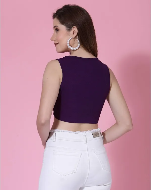 Purple_Womens_Cotton_Blend_Crop_Top