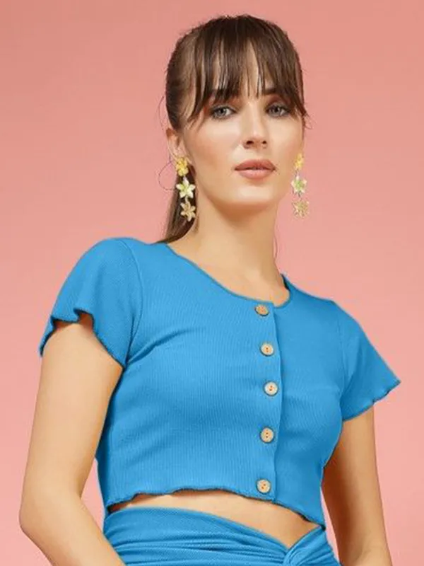 Blue_Acrylic_Nylon_Spandex_Bolero_Cardigan_For_Women