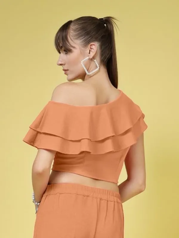 Apricot_Orange_Womens_Off_Shoulder_Ruffle_Crop_Top